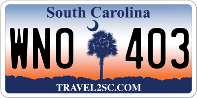 SC license plate WNO403
