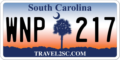 SC license plate WNP217