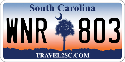 SC license plate WNR803