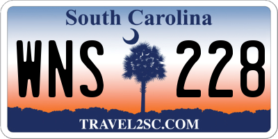 SC license plate WNS228