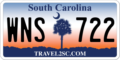 SC license plate WNS722