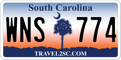 SC license plate WNS774