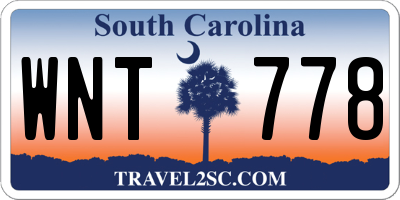 SC license plate WNT778
