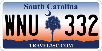 SC license plate WNU332