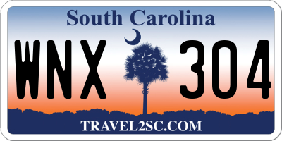 SC license plate WNX304