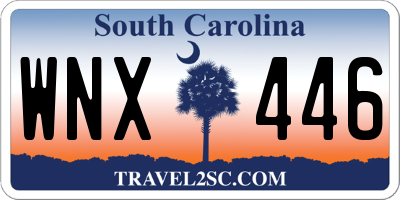 SC license plate WNX446