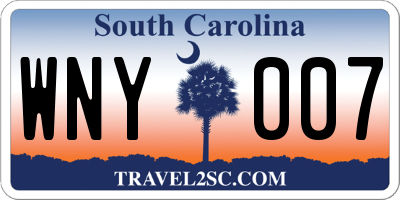 SC license plate WNY007