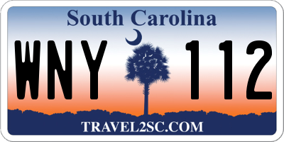 SC license plate WNY112