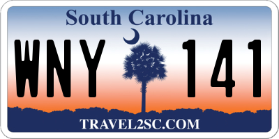 SC license plate WNY141