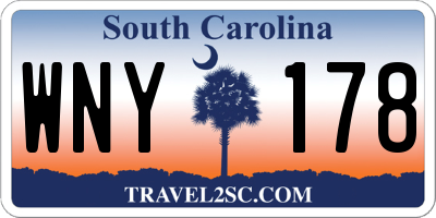 SC license plate WNY178