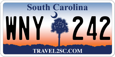 SC license plate WNY242