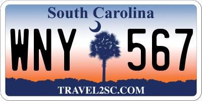 SC license plate WNY567