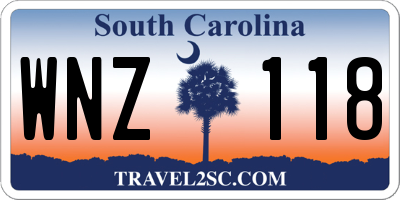 SC license plate WNZ118