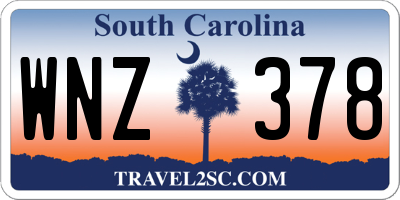 SC license plate WNZ378