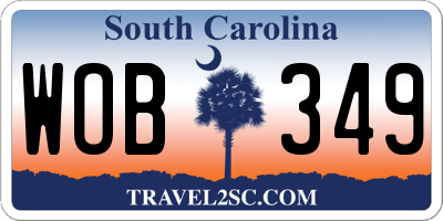SC license plate WOB349