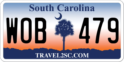 SC license plate WOB479