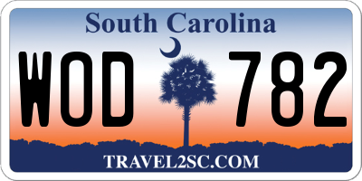 SC license plate WOD782