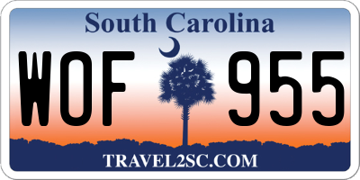 SC license plate WOF955