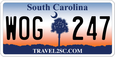 SC license plate WOG247