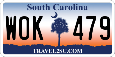 SC license plate WOK479