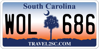 SC license plate WOL686