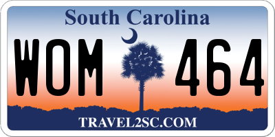 SC license plate WOM464