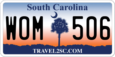 SC license plate WOM506