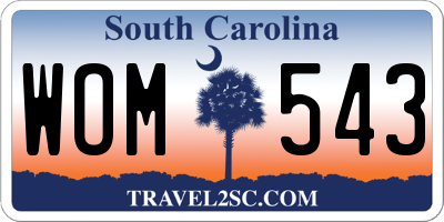 SC license plate WOM543