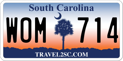 SC license plate WOM714