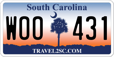 SC license plate WOO431