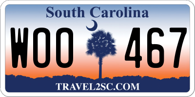 SC license plate WOO467