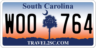 SC license plate WOO764