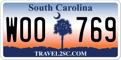 SC license plate WOO769