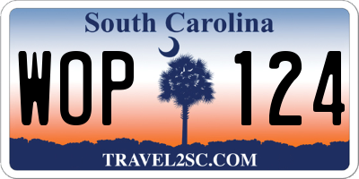 SC license plate WOP124
