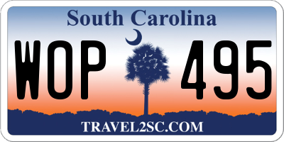 SC license plate WOP495