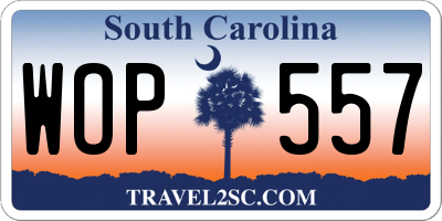 SC license plate WOP557