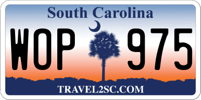 SC license plate WOP975