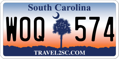 SC license plate WOQ574