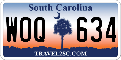 SC license plate WOQ634