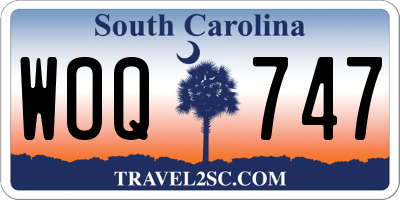 SC license plate WOQ747