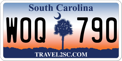 SC license plate WOQ790