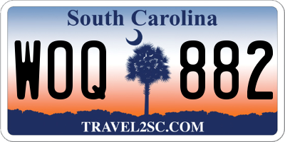 SC license plate WOQ882