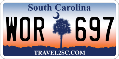 SC license plate WOR697