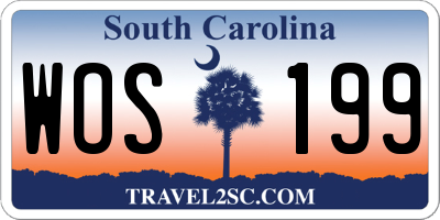 SC license plate WOS199