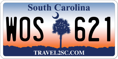 SC license plate WOS621