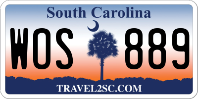 SC license plate WOS889