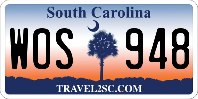 SC license plate WOS948