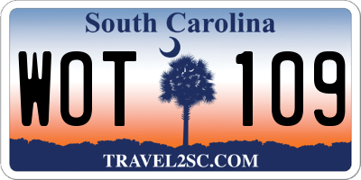 SC license plate WOT109