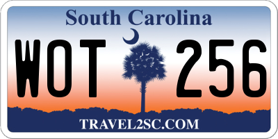 SC license plate WOT256