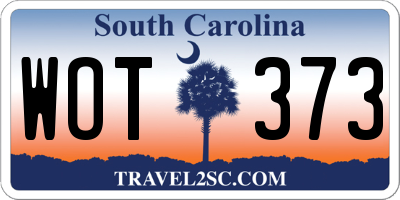 SC license plate WOT373